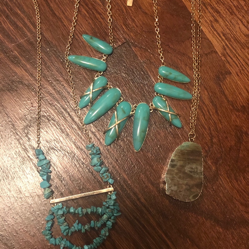 Three turquoise necklaces